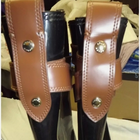 COACH Equestrian KNEE HIGH RUBBER RAIN BOOTS SIZE 7M - Picture 5 of 12